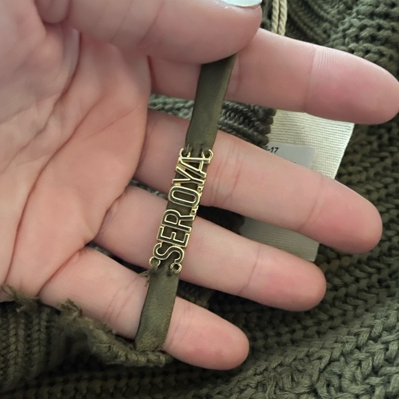 SER.O.YA x Revolve Maude Army Green Long Sleeve Bodycon Distressed sweater dress - Picture 8 of 10